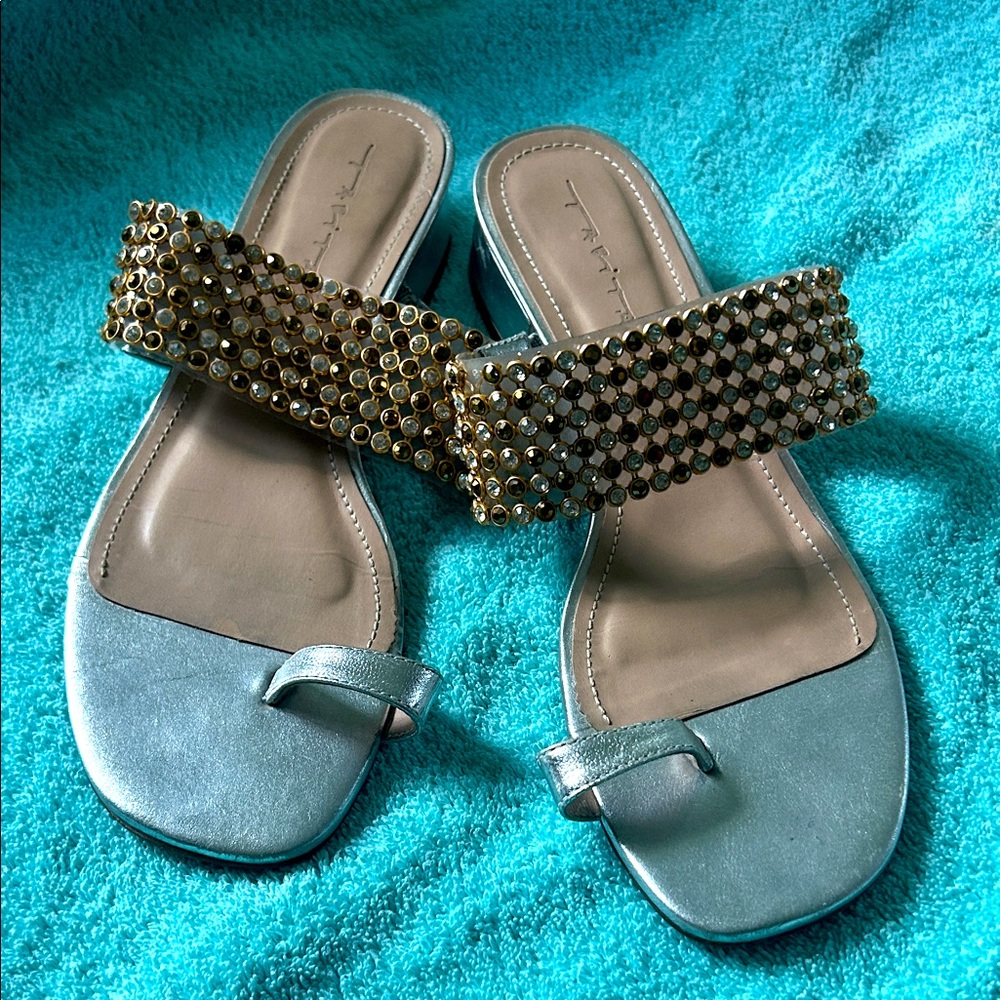 Taryn Rose Metallic Gold and Silver Sandals